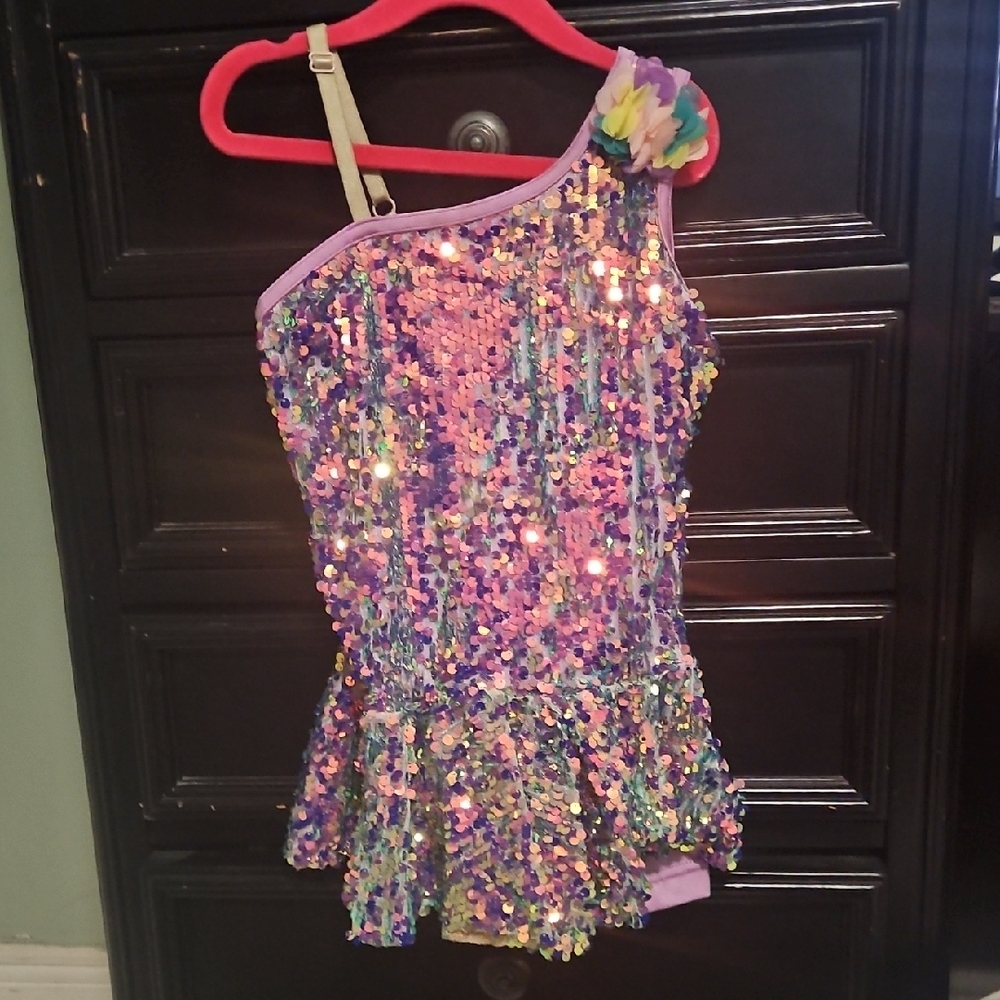 Sequin Kids Costume Dress - Purple and Gold